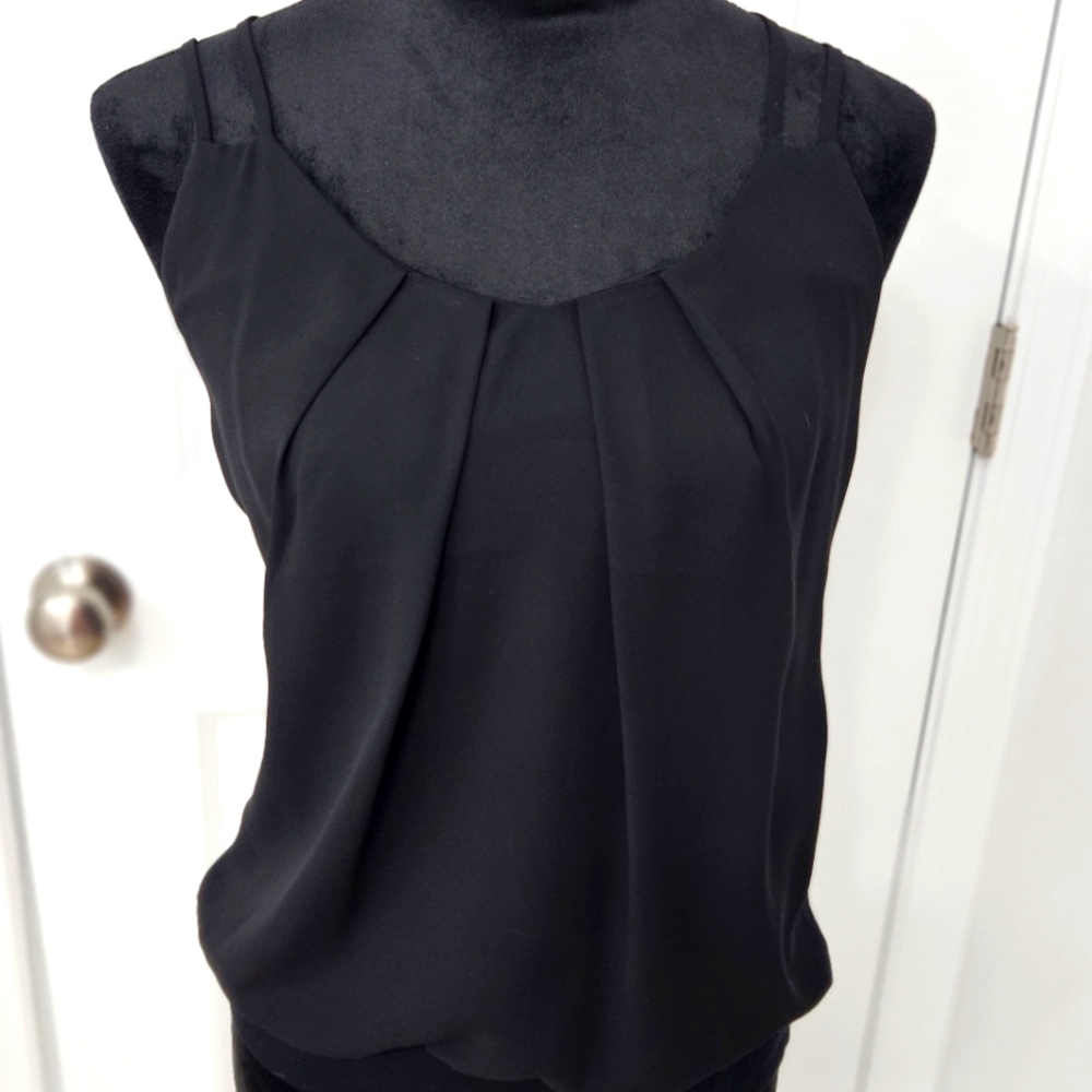 💥Black  Pleated/Lace Top by Express - S/P